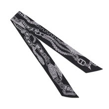 将图像加载到图库查看器中，HERMES Twilly Boucle et Maillon Black/WhiteH064367S 09 Silk100%
