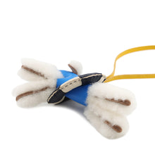 Load image into Gallery viewer, HERMES Buddy A La Mer Bag Charm Blue Hydra/Jaune de Naples Mouton Lambskin
