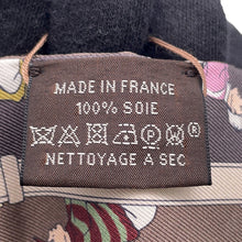 将图像加载到图库查看器中，HERMES Twilly Horse Racing Marron Glacé/Crème/Taupe Grey Silk100%
