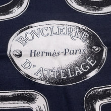 将图像加载到图库查看器中，HERMES Carre H Attrage buckle Size 100 Marine/Black/White Cashmere70% 30%
