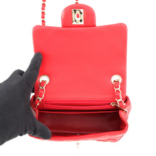 Load image into Gallery viewer, CHANEL Mini Matelasse Single Flap Single Chain Shoulder Bag RedA35200 Lambskin Size 17

