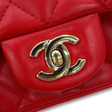 Load image into Gallery viewer, CHANEL Mini Matelasse Single Flap Single Chain Shoulder Bag RedA35200 Lambskin Size 17
