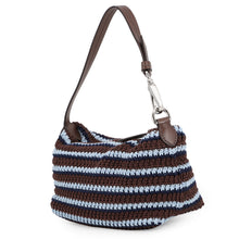 将图像加载到图库查看器中，MIUMIU Spirit Crochet Pouch Celeste Blue/Cocoa Brown5NE841_2IH7_F04H6 Cotton
