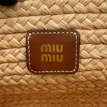 Load image into Gallery viewer, MIUMIU Raffia Handbag Beige/CognacBrown5BA312_2IHX_F0A5T_V_OOO Leather Raffia
