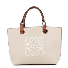 Load image into Gallery viewer, LOEWE Anagram Tote Bag Beige/BrownA717S72X06 Canvas Leather Size Small
