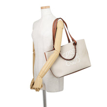 Load image into Gallery viewer, LOEWE Anagram Tote Bag Beige/BrownA717S72X06 Canvas Leather Size Small
