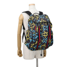 将图像加载到图库查看器中，GUCCI Ghost Backpack Black/Multicolor429037 Nylon Canvas
