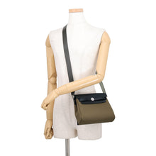 Load image into Gallery viewer, HERMES Herbag zip Vert Olive/Khaki Vache Hunter Leather Toile Military Size Mini

