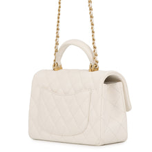 Load image into Gallery viewer, CHANEL Matelasse Top Handle Mini Flap Bag WhiteAS2431 Caviar Leather Size 20
