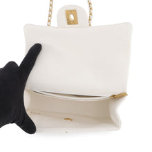 Load image into Gallery viewer, CHANEL Matelasse Top Handle Mini Flap Bag WhiteAS2431 Caviar Leather Size 20

