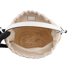 将图像加载到图库查看器中，LOEWE Drawstring bucket bag Natural/WhiteA223222X01 2163 Palm Leaf Leather Size Mini
