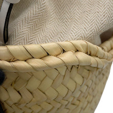将图像加载到图库查看器中，LOEWE Drawstring bucket bag Natural/WhiteA223222X01 2163 Palm Leaf Leather Size Mini
