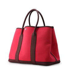 将图像加载到图库查看器中，HERMES Garden Party Rose Extreme/Bordeaux Toile Officier Negonda Leather Size PM
