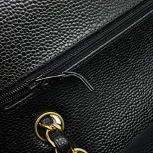 将图像加载到图库查看器中，CHANEL Matelasse W-Flap W-Chain Shoulder Bag BlackA01113 Caviar Leather Size 23
