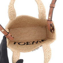 将图像加载到图库查看器中，LOEWE font tote NaturalALF1V46X12 2123 Raffia Leather Bijoux Size Mini
