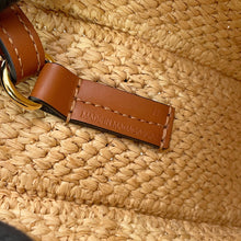 将图像加载到图库查看器中，LOEWE font tote NaturalALF1V46X12 2123 Raffia Leather Bijoux Size Mini
