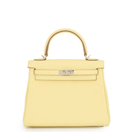HERMES Kelly Retourne Jaune Poussin Togo Leather Size 25