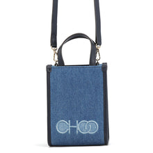 Load image into Gallery viewer, JIMMY CHOO Mini tote Blue/Navy Canvas Leather
