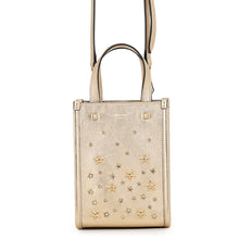 将图像加载到图库查看器中，JIMMY CHOO N/S Tote Star GoldMININSTOTEAUR Calf Leather Rhinestone Size Mini
