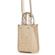 将图像加载到图库查看器中，JIMMY CHOO N/S Tote Star GoldMININSTOTEAUR Calf Leather Rhinestone Size Mini
