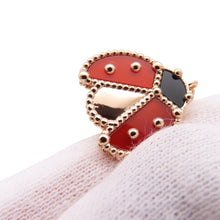 将图像加载到图库查看器中，Van Cleef &amp; Arpels Lucky Spring Pendant Open Wing Ladybug Onyx/CarnelianVCARP9X000 18K Pink Gold
