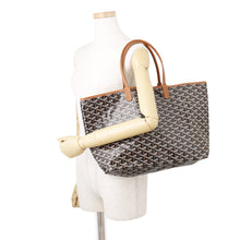 将图像加载到图库查看器中，GOYARD Saint Louis Black/NaturalSTLOUIPMLTY01CL03P PVC Leather Size PM
