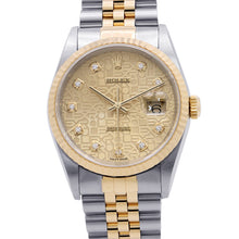 Load image into Gallery viewer, ROLEX Datejust W36mm Stainless Steel 18KYG Champagne Dial16233G
