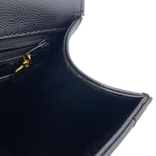 将图像加载到图库查看器中，CHANEL V-flap handbag Black Caviar Leather
