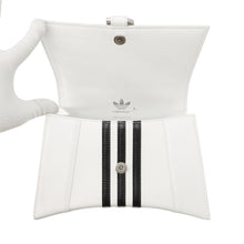将图像加载到图库查看器中，BALENCIAGA Adidas Collaboration Hourglass 2-Way Handbag White/Black593546 Leather Size Small
