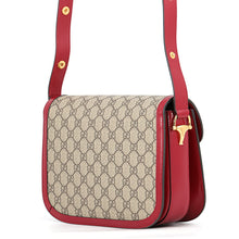 将图像加载到图库查看器中，GUCCI Horsebit 1955 Medium Shoulder Bag Beige/Red602204 GG Supreme
