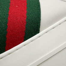 将图像加载到图库查看器中，GUCCI Ace Web Stripe Platform Sneakers White/Green/Red791399 Leather Size 34 1/2

