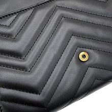 将图像加载到图库查看器中，GUCCI GG Marmont Quilted Chain Wallet Black474575 DTD1T 1000 Leather
