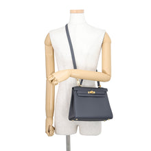 将图像加载到图库查看器中，HERMES Kelly Retourne Ardoise Togo Leather Size 25
