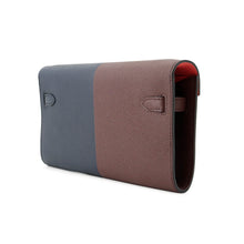 将图像加载到图库查看器中，HERMES Kelly Wallet Long To Go Casaque Blue Indigo/Rouge Sellier/Rose Texas Epsom
