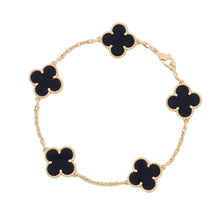 将图像加载到图库查看器中，Van Cleef &amp; Arpels Vintage Alhambra 5 Motif BraceletVCARA41300 18K Yellow Gold
