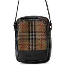 将图像加载到图库查看器中，BURBERRY Shoulder Bag Black/Multicolor Canvas Leather
