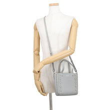Load image into Gallery viewer, JIMMY CHOO Pegasus 2WAY Bag Gray Soft Grainy Calf Leather Size Mini
