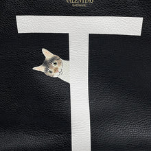 Load image into Gallery viewer, Valentino Garavani Rock Studded Pet Tote Black/White Leather
