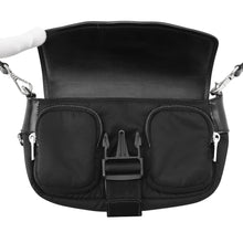 Load image into Gallery viewer, PRADA Shoulder Bag Black1BD295 Nylon BrushedLeather
