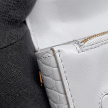 Load image into Gallery viewer, BURBERRY Chain wallet Light Gray Embossed Leather
