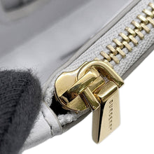 Load image into Gallery viewer, BURBERRY Chain wallet Light Gray Embossed Leather
