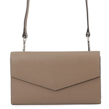 Load image into Gallery viewer, Bonaventura Shoulder Wallet Greige Embossed Leather
