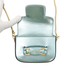 Load image into Gallery viewer, GUCCI Horsebit 1955 Nano Shoulder MetalicLight Blue760253 Leather Size Nano
