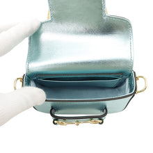 Load image into Gallery viewer, GUCCI Horsebit 1955 Nano Shoulder MetalicLight Blue760253 Leather Size Nano

