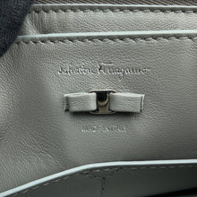 Load image into Gallery viewer, Ferragamo Viva Bow Chain Shoulder Bag Gray211287 Calf Leather
