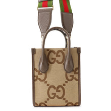 将图像加载到图库查看器中，GUCCI Jumbo GG Mini 2WAY Bag Brown/Beige699406 Canvas Leather
