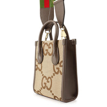 将图像加载到图库查看器中，GUCCI Jumbo GG Mini 2WAY Bag Brown/Beige699406 Canvas Leather
