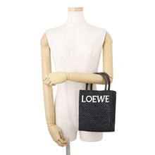 Load image into Gallery viewer, LOEWE Standard A5 2-Way Bag Black/WhiteA563S30X09 Raffia Leather
