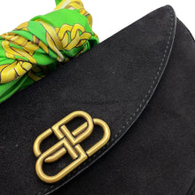 Load image into Gallery viewer, BALENCIAGA Opera Clutch Bag Black/Green570030 suede
