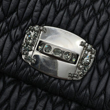 Load image into Gallery viewer, MIUMIU Nappa Crystal Matelassé Shoulder Bag Black Leather
